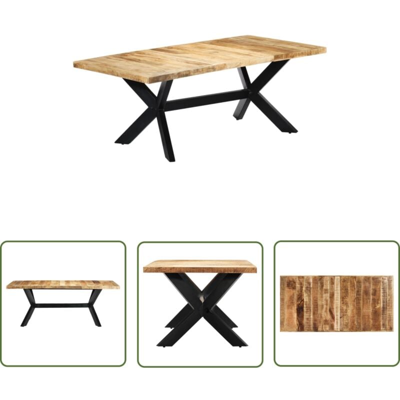 The Living Store - Esstisch 200×100×75 cm Massivholz Mango - Esstisch - Holztisch - Mangoholztisch - Wohnzimmertisch - Küchentisch