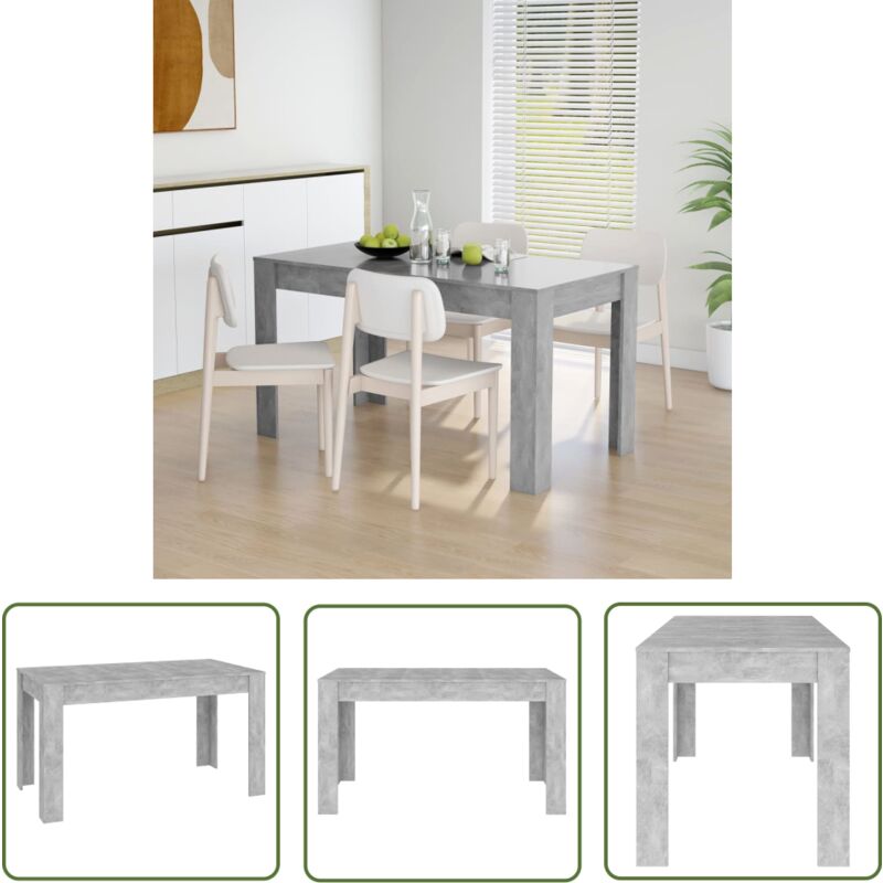 The Living Store Esstisch Betongrau 140x74,5x76 cm Holzwerkstoff - Esstisch - Holztisch - Wohnzimmertisch - Küchentisch - Beton Grau