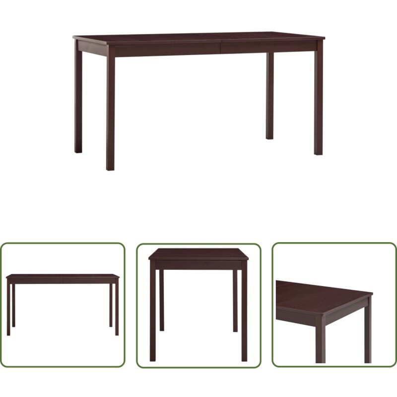 The Living Store - Esstisch Dunkelbraun 140 x 70 x 73 cm Kiefernholz - Esstisch - Holztisch - Kiefernholztisch - Wohnzimmertisch - Küchentisch