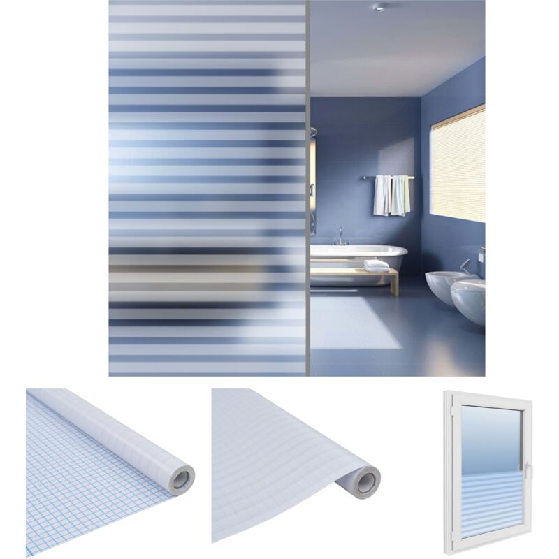 Fensterfolie Milchglasfolie Streifen Selbstklebend 0,9x100 m - Fensterfolie - Weiß - The Living Store