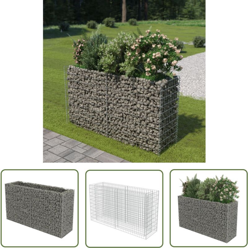The Living Store - Gabionen-Hochbeet Verzinkter Stahl 180×50×100 cm - Gabionen-Hochbeet - Stahltank - Gartendekoration - Blumenerde
