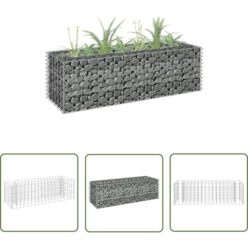 The Living Store - Gabionen-Hochbeet Verzinkter Stahl 90×30×30 cm - Gabionen-Hochbeet - Steinkorb - Blumentopf - Hochbeet - Gartenmöbel