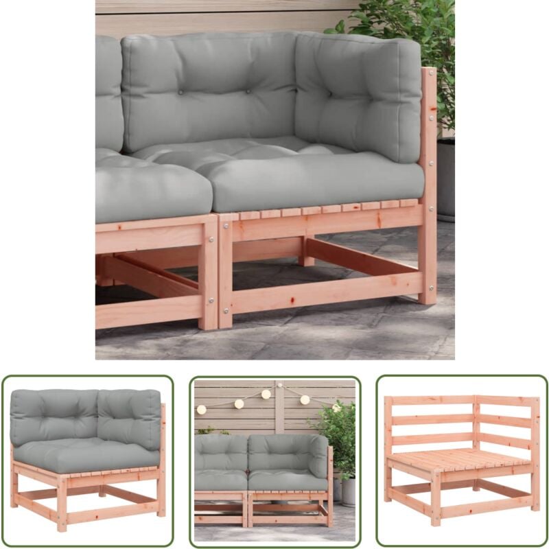 The Living Store - Garten-Ecksofa mit Kissen Massivholz Douglasie - Gartenmöbel - Eckcouch - Douglasie - Outdoor Möbel - Lounge Set