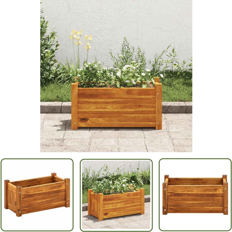 The Living Store - Garten-Hochbeet Akazienholz 50x25x25 cm - Holz Hochbeet - Akazienholz Hochbeet - Blumenkasten Aus Holz - Gartenmöbel