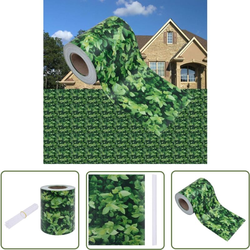 The Living Store - Garten-Sichtschutz pvc 35x0,19 m Grün - Zaunsichtschutz - PVC-Folie - Gartendeko - Sichtschutz Für Terrasse - Balkonabtrennung