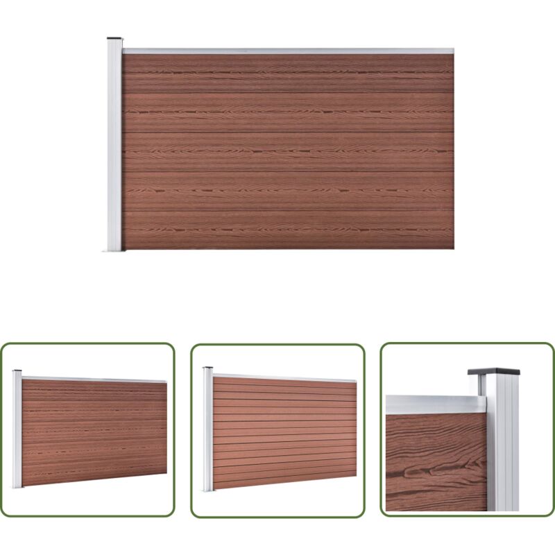 The Living Store Gartenzaun WPC 175x105 cm Braun - Gartenzaun - WPC Zaun - Holz-Look Zaun - Privacy Screen - Terrasse Abgrenzung