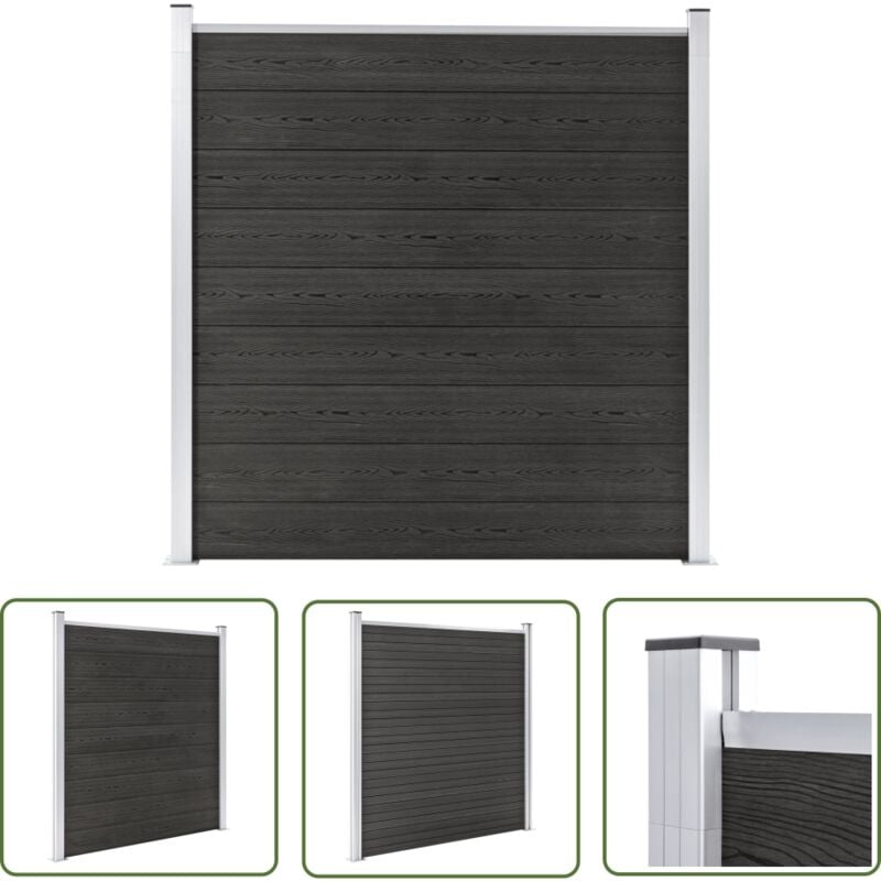 The Living Store - Gartenzaun wpc 180×186 cm Grau - Gartenzaun - wpc Zaun - Grauer Zaun - Terrasse Zaun - Privacy Screen