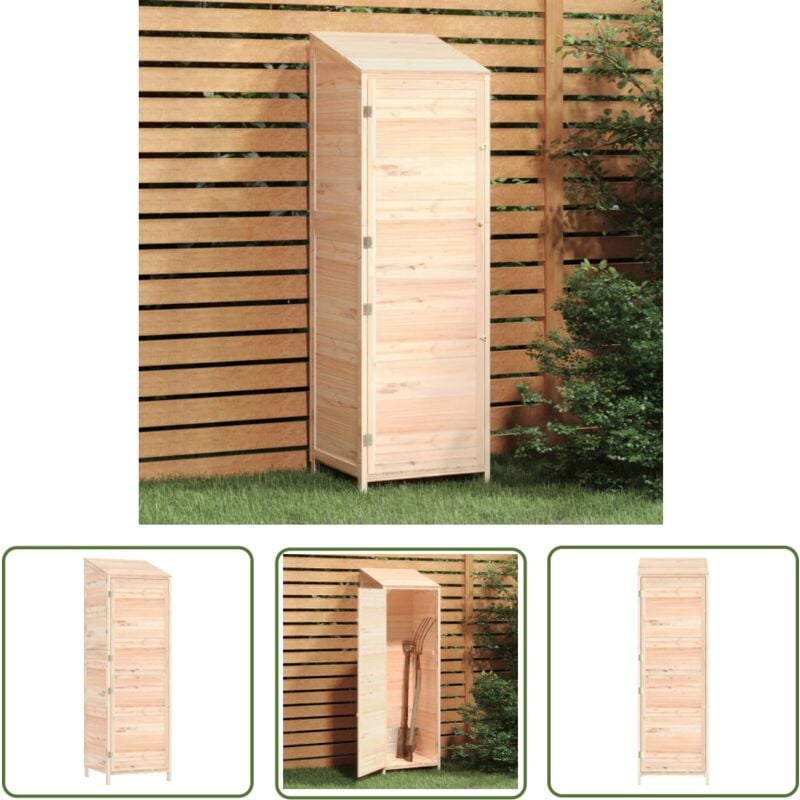 The Living Store - Geräteschuppen 55x52x174,5 cm Massivholz Tanne - Holz Gartenhaus - Holzshed - Geräteschuppen - Gartenablage - Werkzeuglager