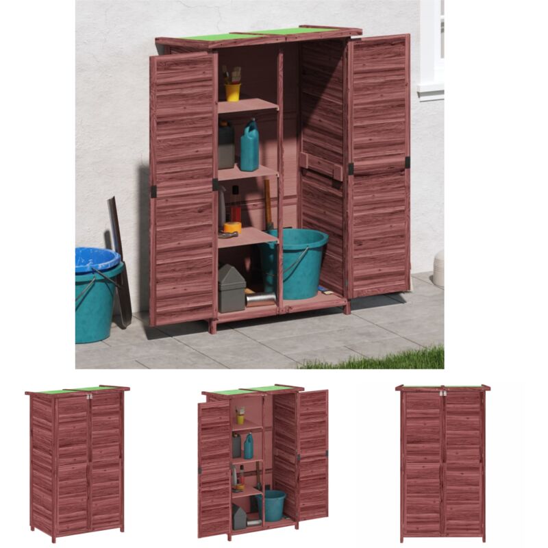 The Living Store - Geräteschuppen Mokka 83x57x140 cm Massivholz Kiefer - Gartenschuppen & Geräteschuppen - Braun