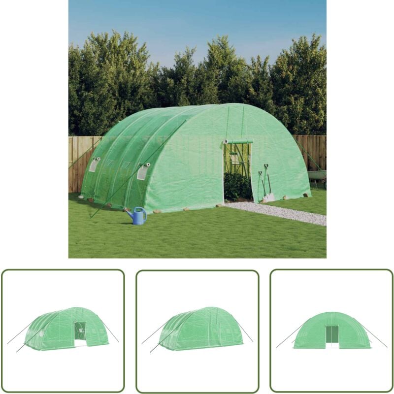 The Living Store - Gewächshaus mit Stahlrahmen Grün 24 m² 6x4x2,85 m - Gewächshaus - Gartengewächshaus - Pflanzenhaus - Tomatenhaus - Greenhouse