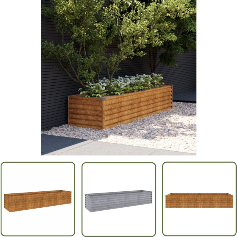 The Living Store - Hochbeet 194x50x36 cm Cortenstahl - Hochbeet - Cortenstahl - Gartendeko - Pflanzgefäß - Balkonbepflanzung
