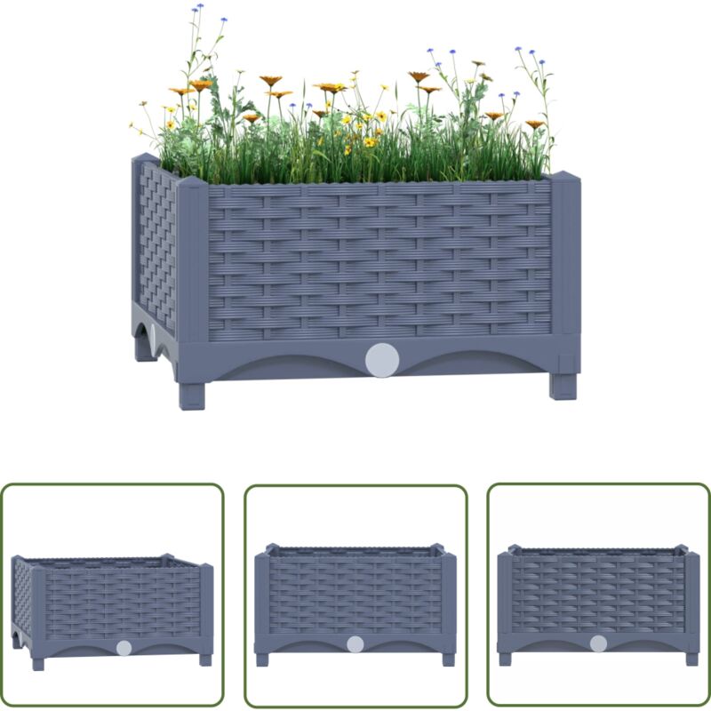 The Living Store - Hochbeet 40x40x23 cm Polypropylen - Hochbeet - Pflanzgefäß - Gartenmöbel - Outdoor Dekoration - Polypropylen