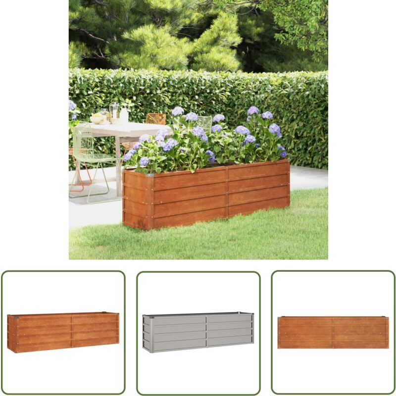 The Living Store - Hochbeet Rostig 160x40x45 cm Cortenstahl - Hochbeet - Cortenstahl - Gartengeräte - Balkonmöbel - Terrasse