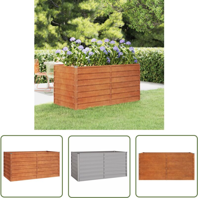 The Living Store - Hochbeet Rostig 160x80x77 cm Cortenstahl - Cortenstahl Hochbeet - Gartengeräte - Balkonbepflanzung - Pflanzenbehälter - Rostiges