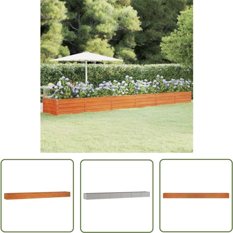 The Living Store - Hochbeet Rostig 600x80x45 cm Cortenstahl - Hochbeet - Cortenstahl - Gartengeräte - Balkonbepflanzung - Terrasse
