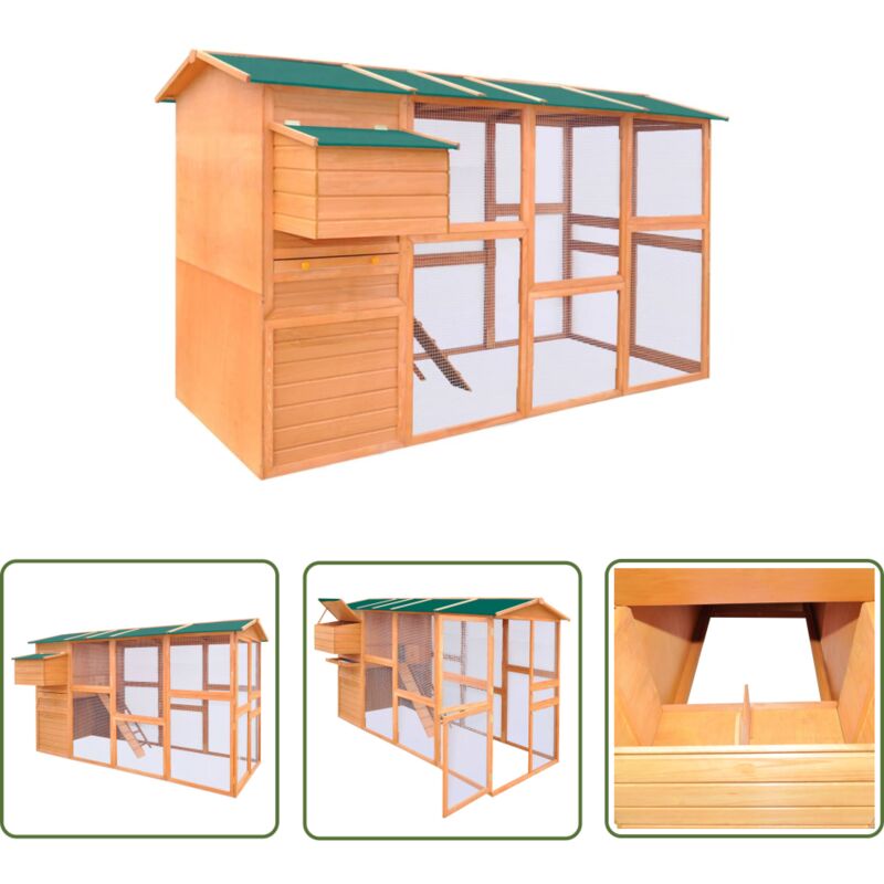 The Living Store - Hühnerstall Holz 295x163x170 cm - Holz Tierheim - Hühnerstall - Gartenhütte - Vogelvolière - Geflügelhaus