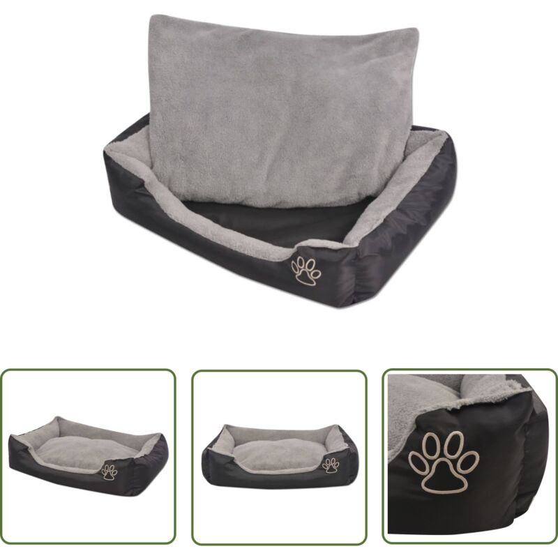 The Living Store - Hundebett mit gepolstertem Kissen Größe s Schwarz - Hunde Bett - Hundebett - Oxford Gewebe - Wasserabweisendes Hundebett