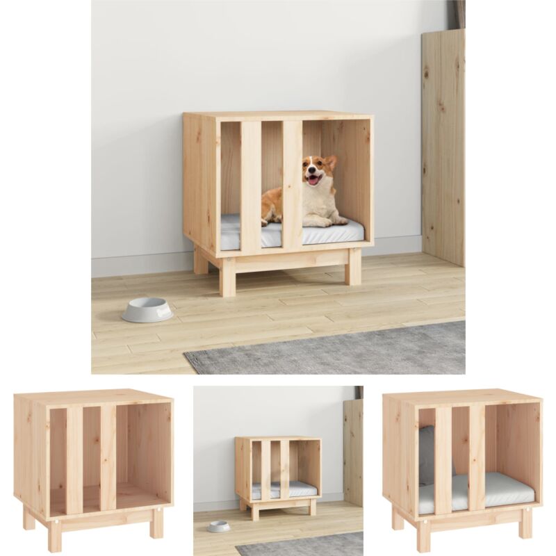 The Living Store Hundehütte 50x40x52 cm Massivholz Kiefer - Hundehütten