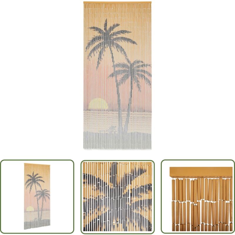 The Living Store Insektenschutz Türvorhang Bambus 90 x 200 cm - Bambus Vorhang - Insektenschutz - Türvorhang - Fliegengitter - Balkon