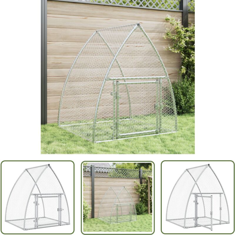 The Living Store - Hasenstall Silbern 100x105x120 cm Verzinkter Stahl - Kaninchendrache - Kleintierstellplatz - Tierheim - Vogelvoliere - Gartenhaus