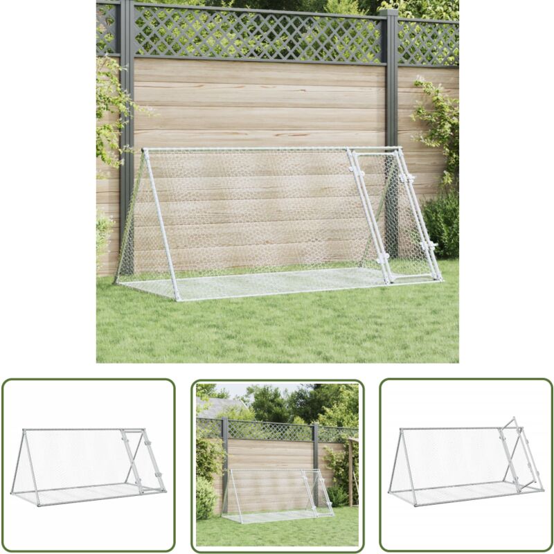 The Living Store - Hasenstall Silbern 200x105x91 cm Verzinkter Stahl - Kaninchendrache - Tierheim - Hühnerhaus - Geflügelvoliere - Kleintierschutz