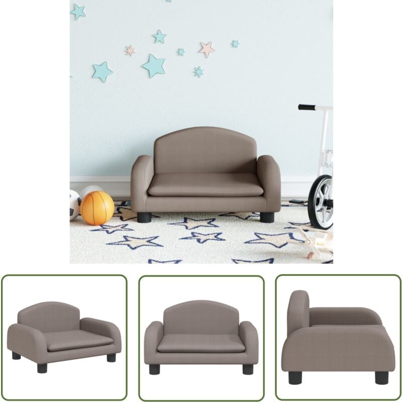 The Living Store - Kindersofa Taupe 50x40x30 cm Stoff - Kinder Sofa - Minisofa - Kuschel Sofa - Kindermöbel - Sitzsack Für Kinder