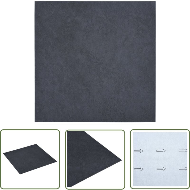 The Living Store - PVC-Fliesen Selbstklebend 5,11 m² Schwarz Marmor-Optik - pvc Fliesen - Vinylboden - Marmor Optik - Schwimmender Boden - Designboden