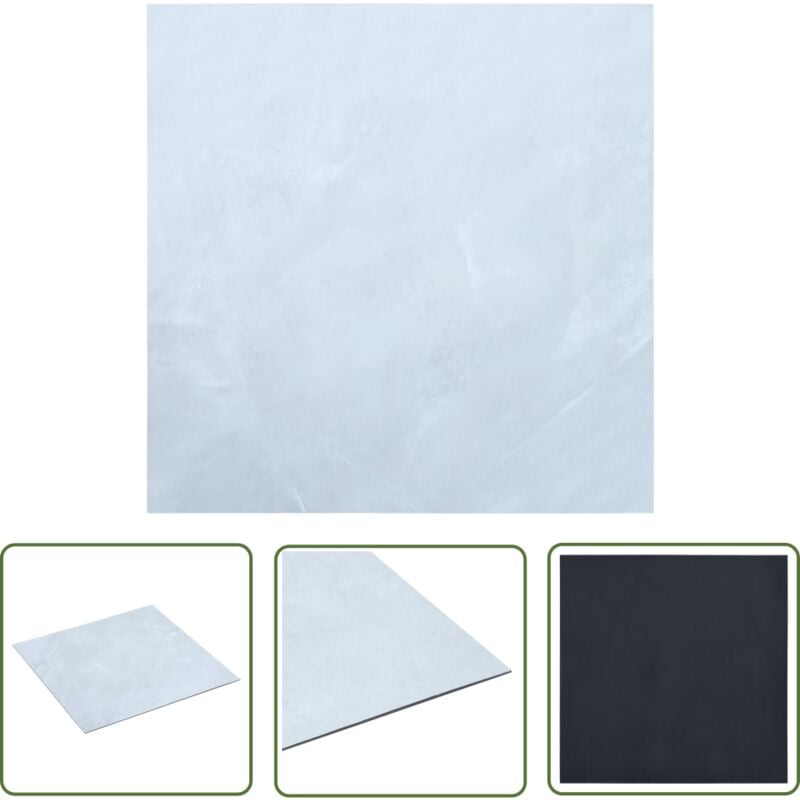 The Living Store - PVC-Fliesen Selbstklebend 5,11 m² Weiß Marmor-Optik - pvc Boden - Selbstklebender Bodenbelag - Vinyl Boden - Wohnzimmer Boden
