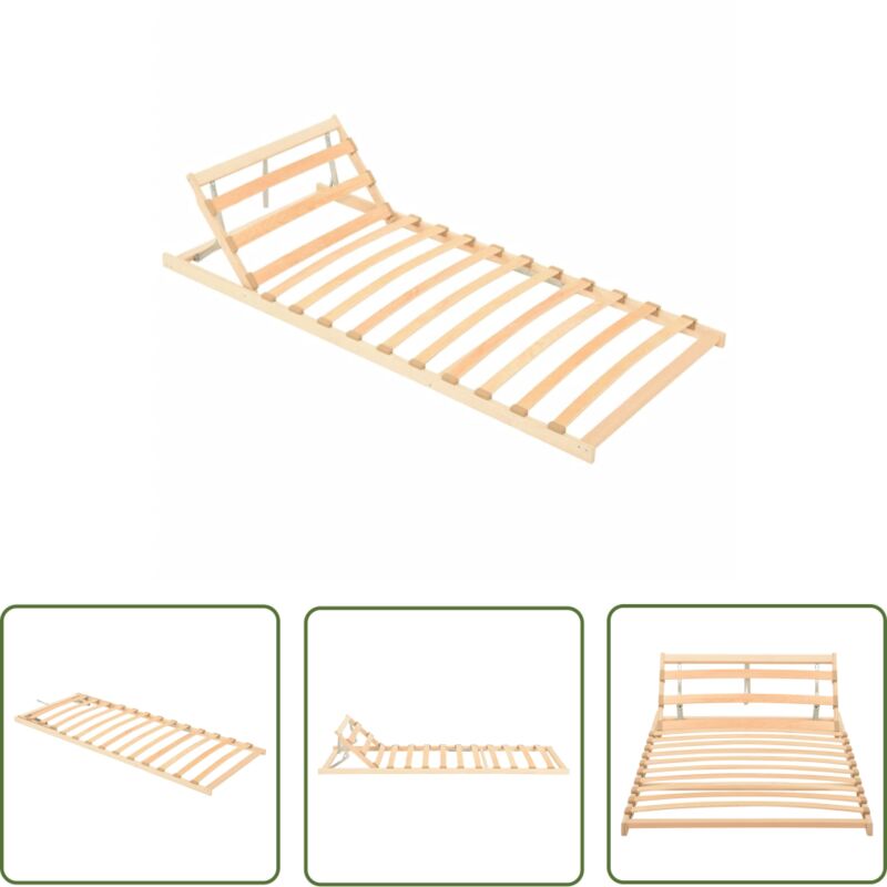 The Living Store Lattenrost mit 13 Latten Verstellbares Kopfteil 70x200 cm - Holzlattenrost - Lattenrost 70x200 - Bettenrahmen - Lattenrost Mit