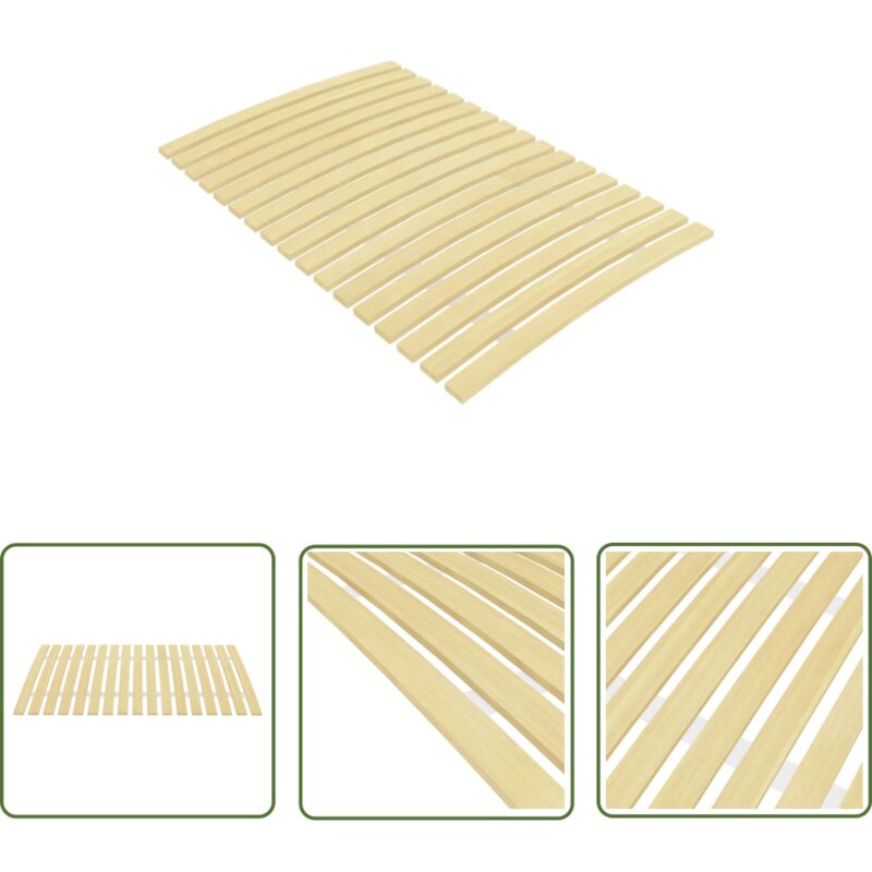 The Living Store - Lattenrost mit 17 Latten 80x200 cm - Holz Lattenrost - Lattenrost 80x200 - Pappelholzlattenrost - Zusammenklappbarer Lattenrost