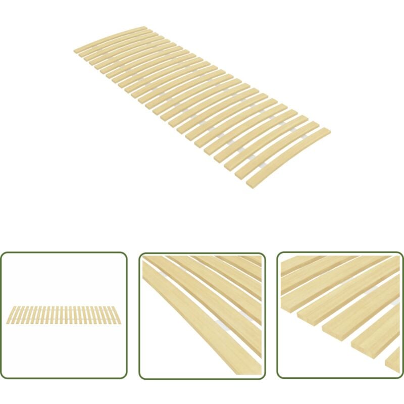 The Living Store Lattenrost mit 24 Latten 70x200 cm - Holz Lattenrost - Lattenrost 70x200 - Pappelholzlattenrost - Rollos Lattenrost