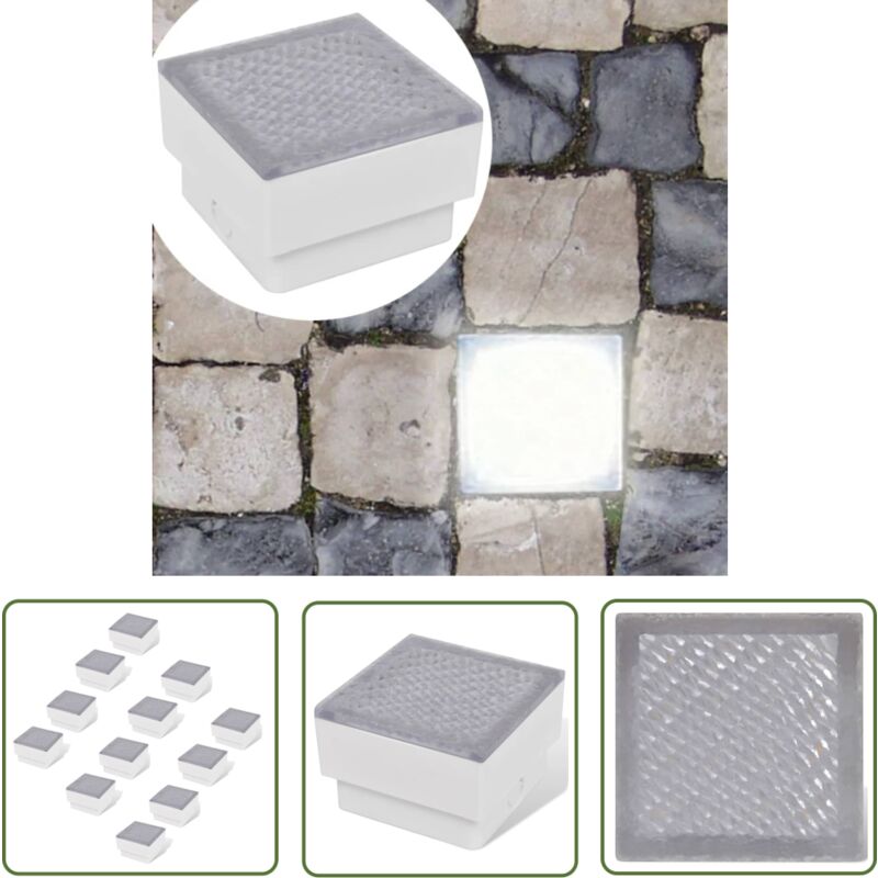 Led Bodeneinbaustrahler Außen 12 Stk. 100x100x68 mm - led Bodeneinbaustrahler - Outdoor Beleuchtung - Gartenbeleuchtung - Warmweiße Beleuchtung