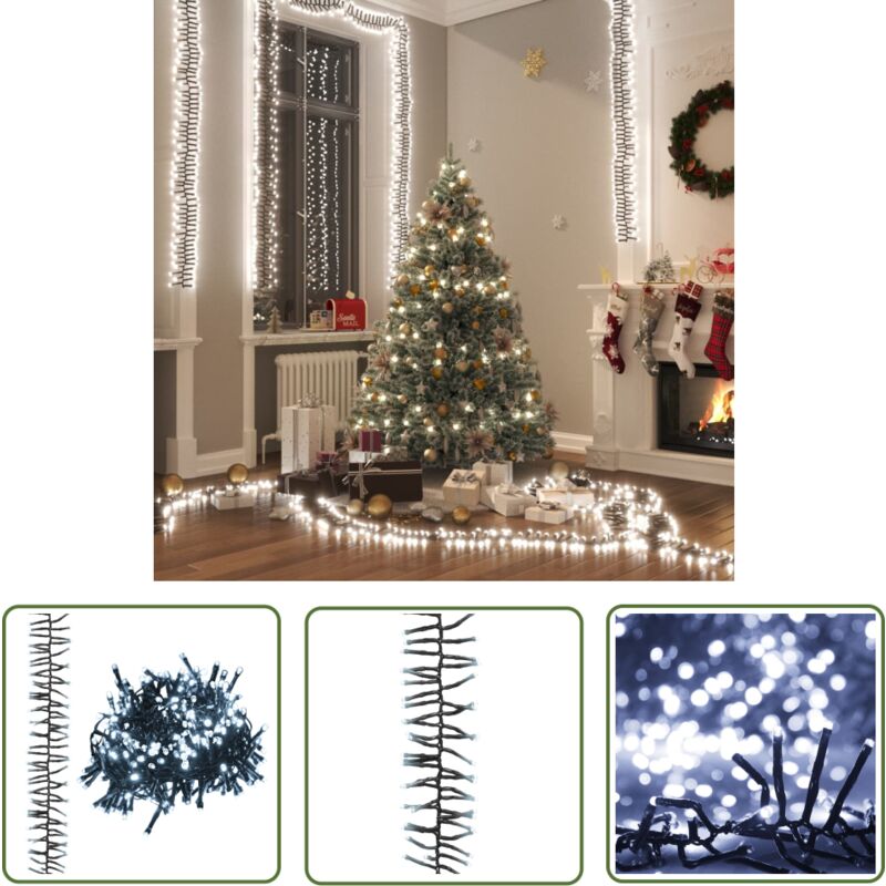 The Living Store LED-Lichterkette mit 2000 LEDs Kaltweiß 17 m PVC - Weihnachtsdeko - LED-Lichtringe - Lichterketten - Innenbeleuchtung - Outdoor