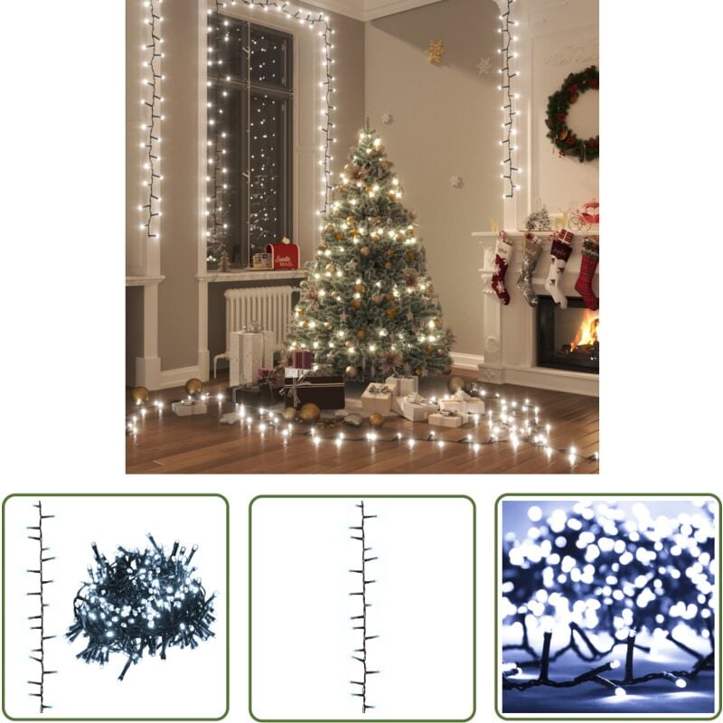 LED-Lichterkette mit 3000 LEDs Kaltweiß 65 m pvc - Weihnachtsbeleuchtung - LED-Lichtring - Lichterkette - Innenbeleuchtung - Festlich Dekorieren