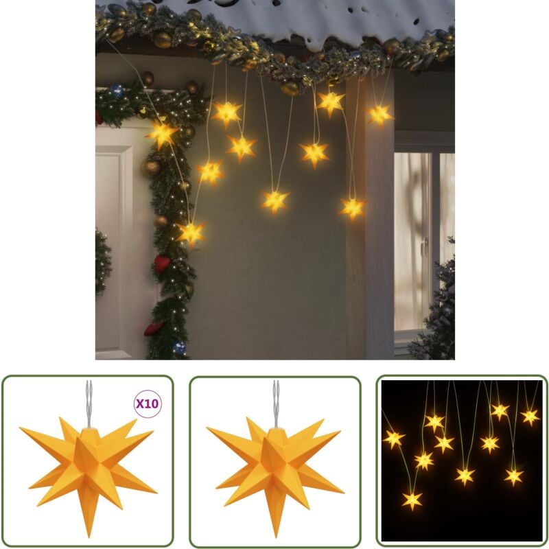LED-Weihnachtsstern mit 10 LEDs Gelb 10 cm - led Sternlicht - Weihnachtsdeko - Lichterkette - Outdoor Beleuchtung - Indoor Beleuchtung - The Living