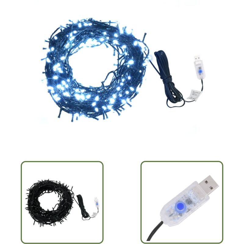 The Living Store - Lichterkette 400 LEDs Indoor und Outdoor 40 m Kaltweiß - LED-Lichterkette - Weihnachtsdeko - Lichterkette Kaltweiss - Lichterkette