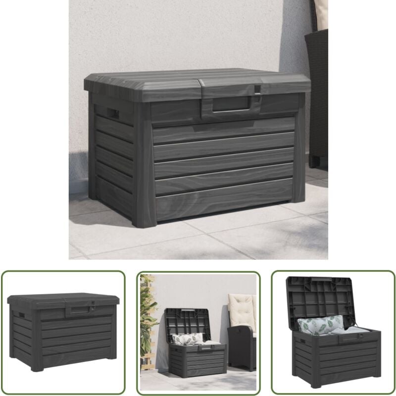 Outdoor-Kissenbox Anthrazit 73x50,5x46,5 cm Polypropylen - Outdoor Möbel - Gartenkisten - Stauraum Garten - Kissenbox Anthrazit - Gartenorganisation