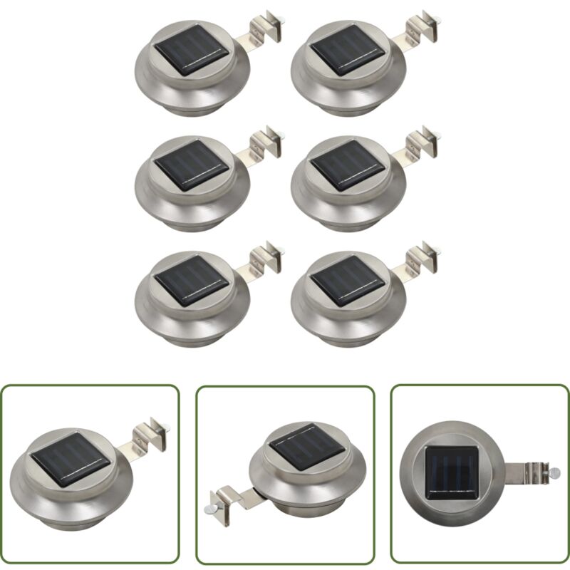 The Living Store Outdoor Solarleuchten 6 Stück LED Rund 12 cm Weiß - Outdoor Beleuchtung - Solarlaterne - Gartenbeleuchtung - Wandleuchte - Terrasse