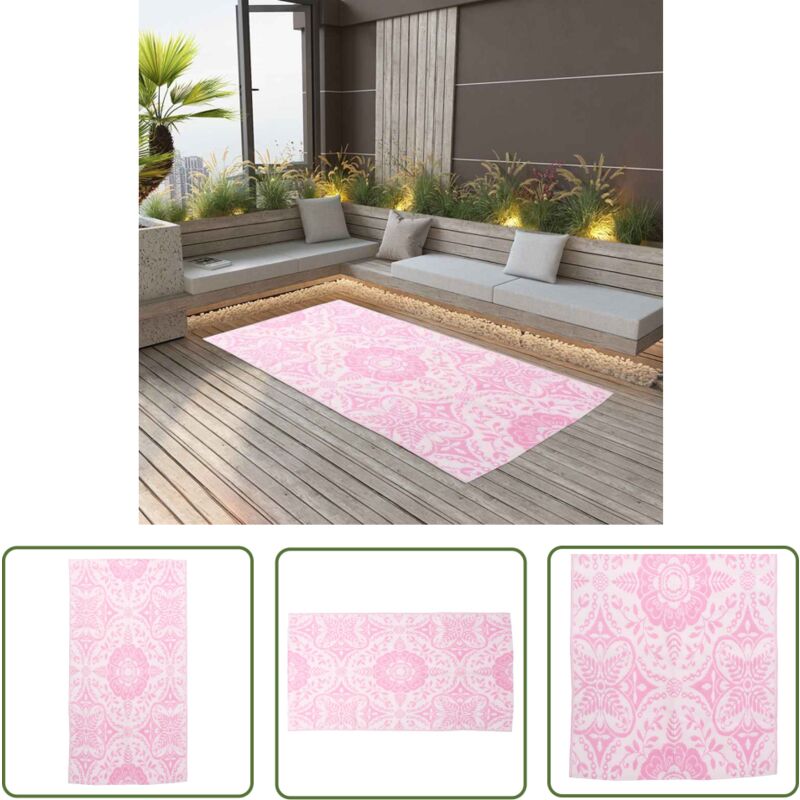 Outdoor-Teppich arakil Rosa 120x180 cm pp - Außenbereich Dekoration - Balkon Teppich - Terrassen Teppich - Garten Teppich - Pool Bereich Dekoration