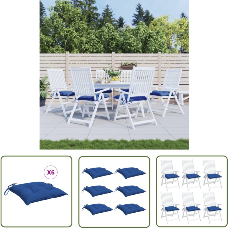 The Living Store Palettenkissen 6 Stk. Blau 50x50x7 cm Oxford-Gewebe - Sitzkissen - Gartenkissen - Balkonkissen - Outdoorkissen - Polstersitz