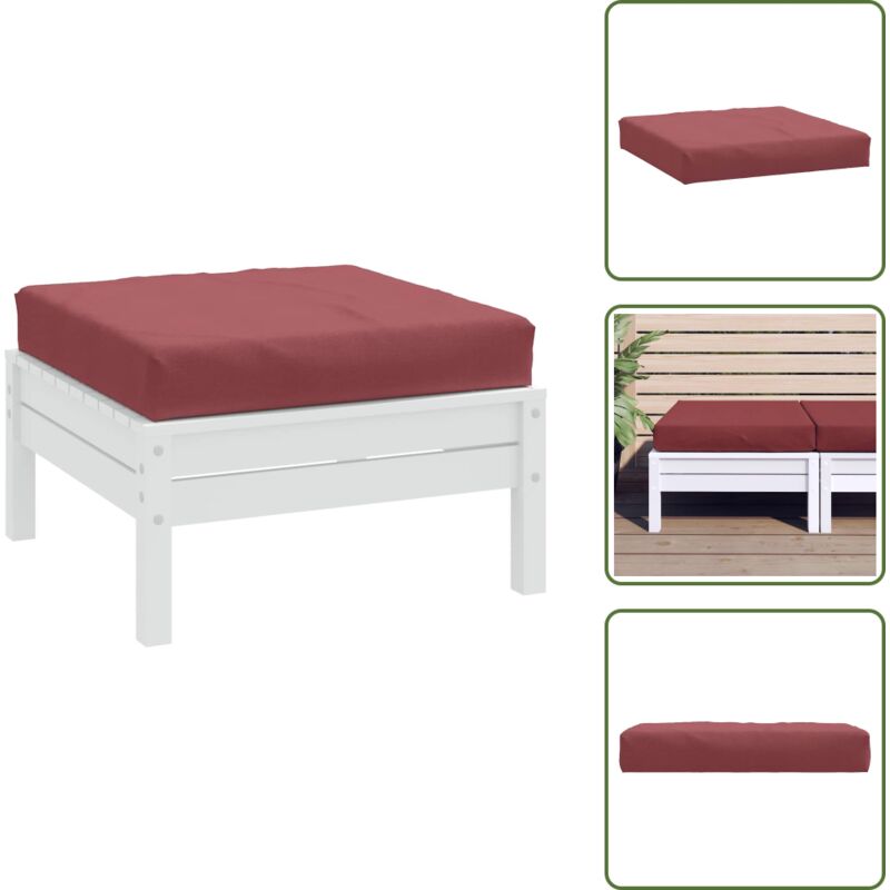 The Living Store Palettenkissen Melange Weinrot 60x60x10 cm Stoff - Sitzkissen - Palettenkissen - Gartenkissen - Outdoorkissen - Wohnaccessoires