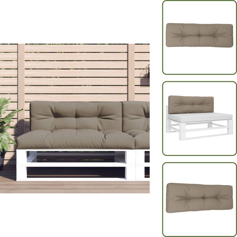 The Living Store Palettenkissen Taupe 120x40x12 cm Stoff - Sitzkissen - Palettenkissen - Gartenkissen - Outdoorkissen - Polstersitz