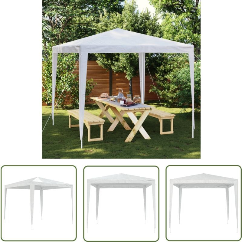 The Living Store - Partyzelt 2,5 x 2,5 m Weiß - Partyzelt - Gartenparty - Outdoor Event - Festzelt - Grillplatz