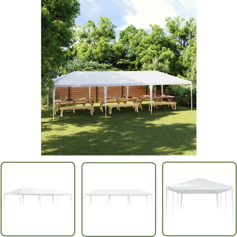 The Living Store - Partyzelt 4 x 9 m Weiß - Gartenzelt - Partyzelt - Outdoor Zelt - Pavillon - Festzelt