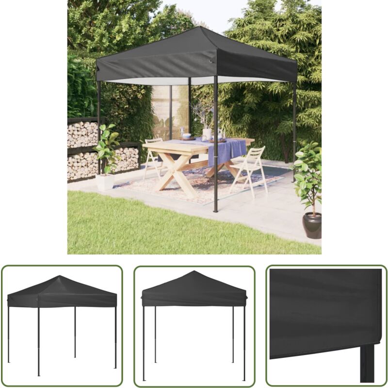 The Living Store - Partyzelt Faltbar Anthrazit 2x2 m - Outdoor-Pavillon - Gartenzelt - Partyzelt - Sonnenschutz - Grillpartyzelt