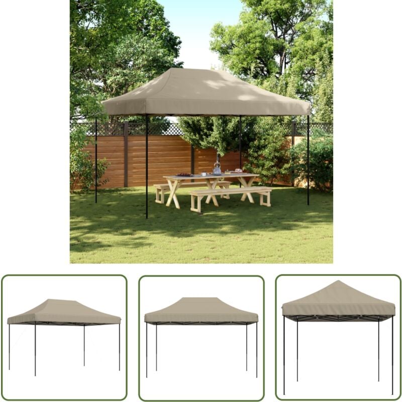 The Living Store - Partyzelt Faltbar Pop-Up Taupe 410x279x315 cm - Outdoor Partyzelt - Pavillon - Sonnensegel - Gartenfestzelt - Markise