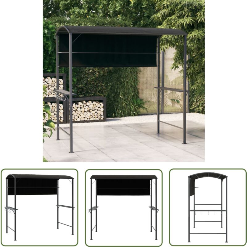 The Living Store - Pavillon mit Dach 220x110x200 cm Anthrazit - Gartenzelt - Pavillon - Outdoor Möbel - Gartenhaus - Partyzelt