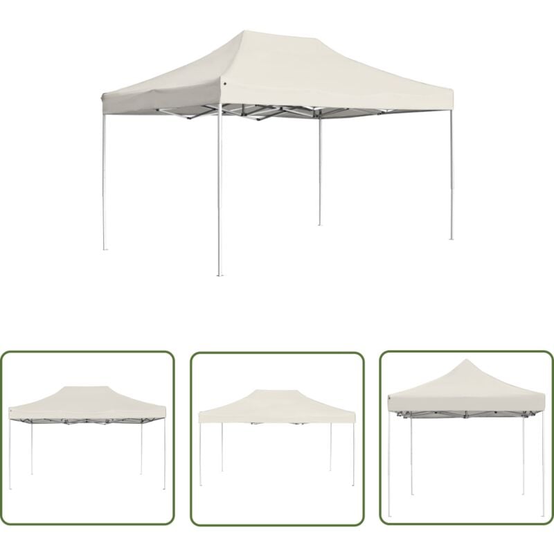 The Living Store - Profi-Partyzelt Faltbar Aluminium 4,5x3 m Creme - Outdoor-Zelt - Gartenzelt - Partyzelt - Eventzelt - Markise