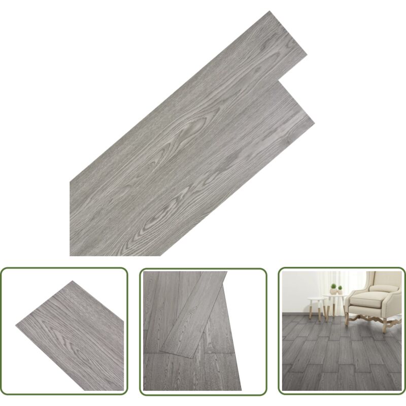 The Living Store - PVC-Fliesen Selbstklebend 5,02 m² 2 mm Dunkelgrau - PVC-Böden - Vinylboden - Selbstklebender Bodenbelag - Wohnzimmerboden