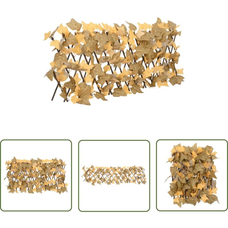 The Living Store - Rankgitter mit Künstlichen Ahornblättern Erweiterbar 180x30 cm - Rankgitter - Sichtschutzzaun - Gartendekoration - Kunstpflanzen